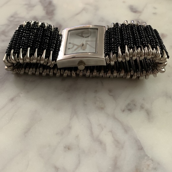 Safety Pin Stretch Watch Black and Silver - Picture 11 of 11